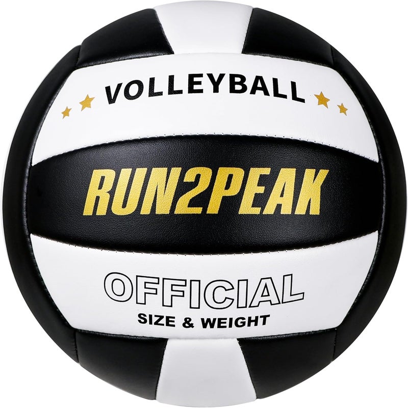 RUN2PEAK Soft Volleyball Ball Official Size 5 Volleyballs for Indoor Outdoor Beach Pool Game Play for Youth Teen Team Beginners Professional PU Leather Training Practice Volley Balls - Image 1